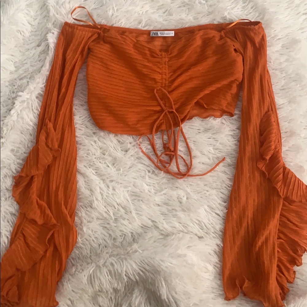 Orange off the shoulder top